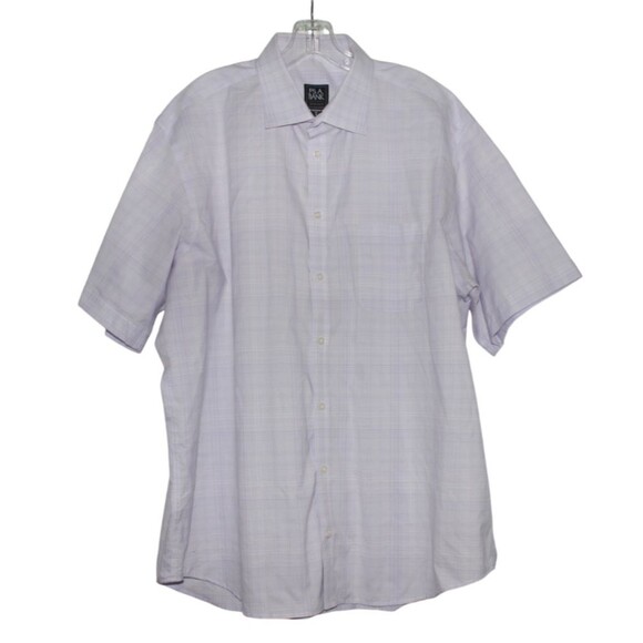 JoS A Bank Men's Travelers SS Button Down Shirt Lavender Subtle Grid Weave XL - Picture 2 of 4